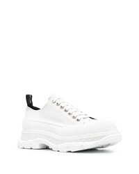 weiße Segeltuch niedrige Sneakers von Alexander McQueen