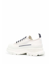 weiße Segeltuch niedrige Sneakers von Alexander McQueen