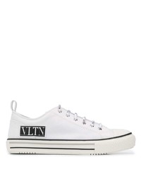 weiße Segeltuch niedrige Sneakers von Valentino Garavani