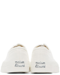 weiße Segeltuch niedrige Sneakers von MAISON KITSUNÉ