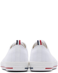 weiße Segeltuch niedrige Sneakers von Moncler Gamme Bleu