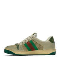 weiße Segeltuch niedrige Sneakers von Gucci