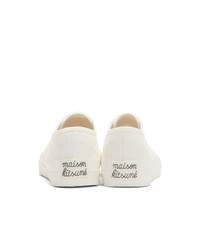 weiße Segeltuch niedrige Sneakers von MAISON KITSUNE