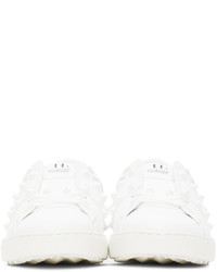 weiße Segeltuch niedrige Sneakers von Valentino Garavani