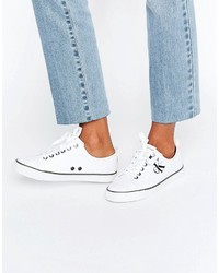 weiße Segeltuch Turnschuhe von Calvin Klein Jeans