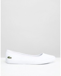 weiße Segeltuch Turnschuhe von Lacoste