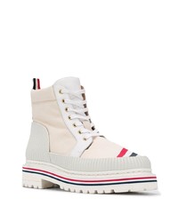 weiße Segeltuchfreizeitstiefel von Thom Browne