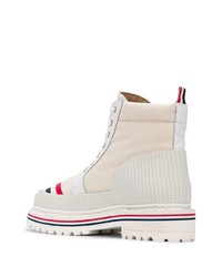 weiße Segeltuchfreizeitstiefel von Thom Browne