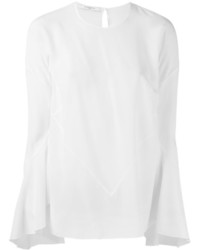weiße Seide Bluse mit Rüschen von Givenchy