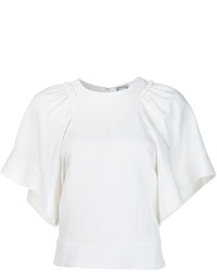 weiße Seide Bluse mit Rüschen von Rachel Comey