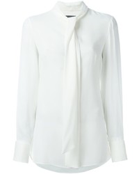 weiße Seide Bluse von Alexander McQueen