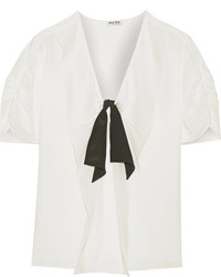 weiße Seide Bluse von Miu Miu