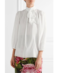 weiße Seide Bluse von Dolce & Gabbana