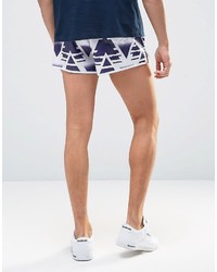 weiße Seideshorts mit geometrischem Muster von Siksilk