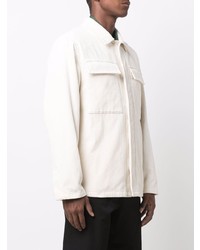 weiße Shirtjacke aus Cord von Jil Sander