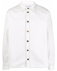 weiße Shirtjacke von Bottega Veneta