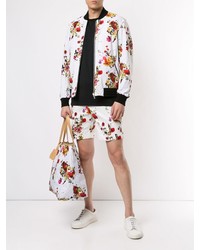 weiße Shopper Tasche aus Leder mit Blumenmuster von Loveless