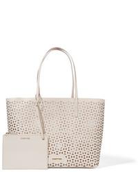 weiße Shopper Tasche aus Leder mit geometrischem Muster von Elizabeth and James