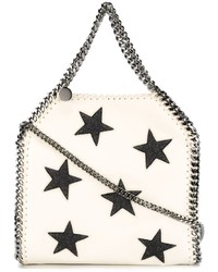 weiße Shopper Tasche aus Leder mit Sternenmuster von Stella McCartney