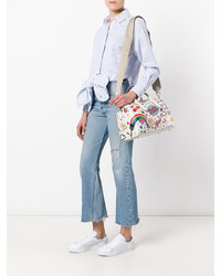 weiße Shopper Tasche aus Leder von Anya Hindmarch