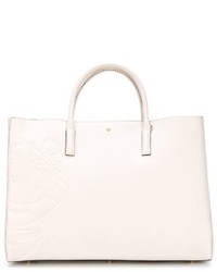 weiße Shopper Tasche aus Leder von Anya Hindmarch