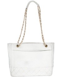 weiße Shopper Tasche aus Leder von Chanel