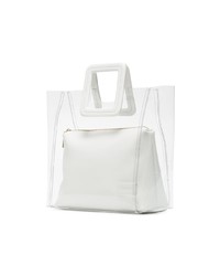 weiße Shopper Tasche aus Leder von Staud