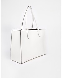 weiße Shopper Tasche aus Leder von Asos