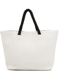 weiße Shopper Tasche aus Leder von Deux Lux