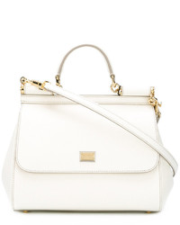 weiße Shopper Tasche aus Leder von Dolce & Gabbana