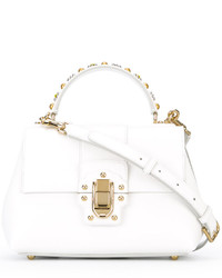 weiße Shopper Tasche aus Leder von Dolce & Gabbana