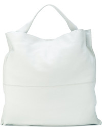 weiße Shopper Tasche aus Leder von Jil Sander