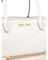 weiße Shopper Tasche aus Leder von Miu Miu