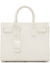 weiße Shopper Tasche aus Leder von Saint Laurent
