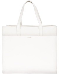 weiße Shopper Tasche aus Leder von Saint Laurent