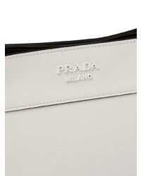 weiße Shopper Tasche aus Leder von Prada