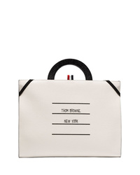 weiße Shopper Tasche aus Leder von Thom Browne
