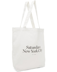 weiße Shopper Tasche aus Segeltuch von Saturdays Nyc