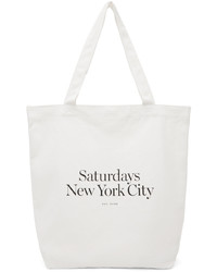 weiße Shopper Tasche aus Segeltuch von Saturdays Nyc