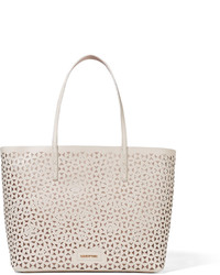 weiße Shopper Tasche mit geometrischem Muster