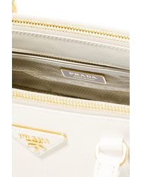 weiße Shopper Tasche mit Reliefmuster von Prada
