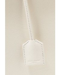 weiße Shopper Tasche mit Reliefmuster von Saint Laurent