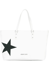 weiße Shopper Tasche mit Sternenmuster von Armani Jeans