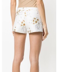 weiße Shorts mit Blumenmuster von Giambattista Valli