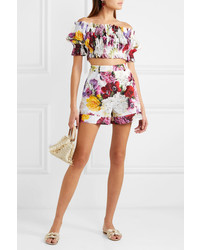 weiße Shorts mit Blumenmuster von Dolce & Gabbana