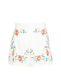 weiße Shorts mit Blumenmuster von Zimmermann