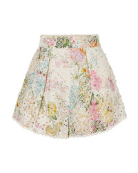 weiße Shorts mit Blumenmuster von Zimmermann