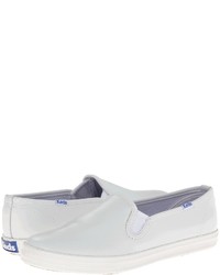 weiße Slip-On Sneakers aus Leder