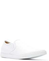 weiße Slip-On Sneakers aus Leder von Cerruti
