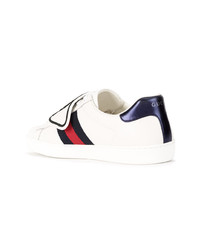 weiße Slip-On Sneakers aus Leder von Gucci